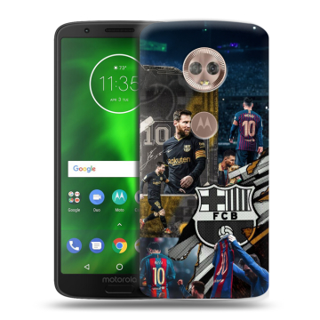 Силиконовый чехол на Motorola Moto G6 с принтом Messi Barcelona