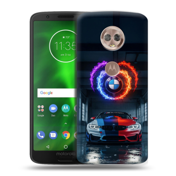 Силиконовый чехол на Motorola Moto G6 с принтом BMW БМВ