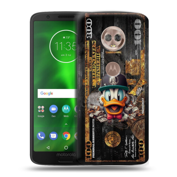 Силиконовый чехол на Motorola Moto G6 с принтом Дональд Дак Доллар