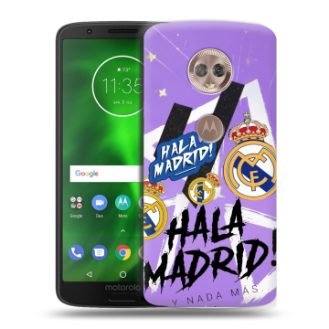 Силиконовый чехол на Motorola Moto G6 с принтом Real Madrid Реал Мадрид