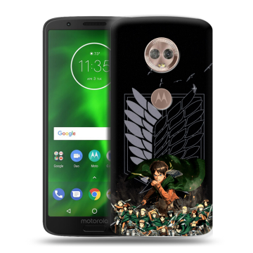 Силиконовый чехол на Motorola Moto G6 с принтом Атака титанов