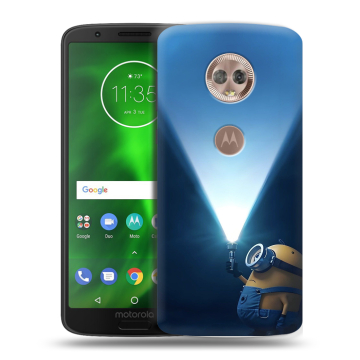 Силиконовый чехол на Motorola Moto G6 с принтом Миньоны