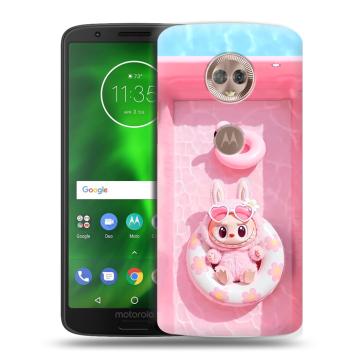Силиконовый чехол на Motorola Moto G6 с принтом Labubu Лабубу