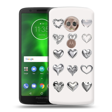 Силиконовый чехол на Motorola Moto G6 с принтом Y2K сердечки