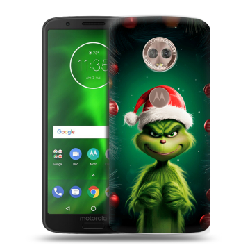 Силиконовый чехол на Motorola Moto G6 с принтом Гринч Новый год Рождество Силиконовый чехол на Motorola Moto G6 с принтом Гринч Новый год Рождество