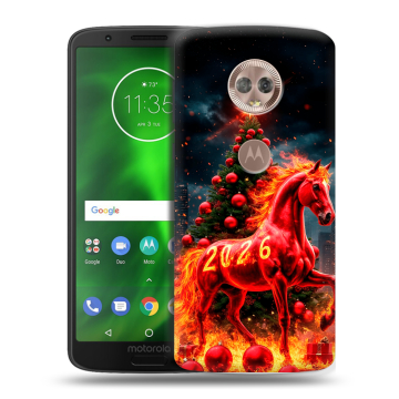Силиконовый чехол на Motorola Moto G6 с принтом Новый год Силиконовый чехол на Motorola Moto G6 с принтом Новый год