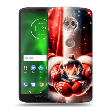 Силиконовый чехол на Motorola Moto G6 с принтом Новый год