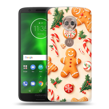 Силиконовый чехол на Motorola Moto G6 с принтом Новый год