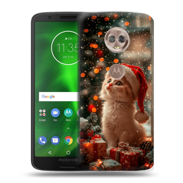 Силиконовый чехол на Motorola Moto G6 с принтом Новый год