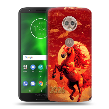 Силиконовый чехол на Motorola Moto G6 с принтом Новый год