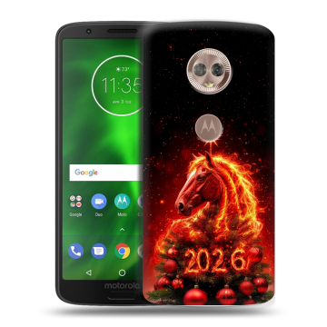 Силиконовый чехол на Motorola Moto G6 с принтом Новый год