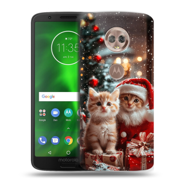 Силиконовый чехол на Motorola Moto G6 с принтом Новый год