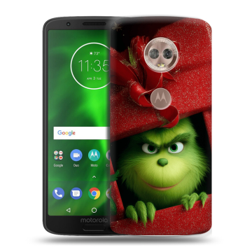 Силиконовый чехол на Motorola Moto G6 с принтом Новый год