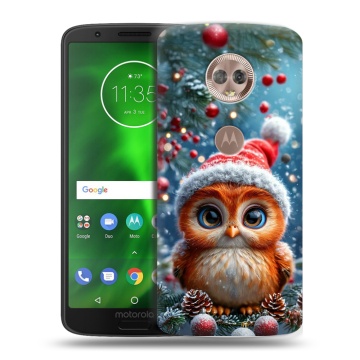 Силиконовый чехол на Motorola Moto G6 с принтом Новый год