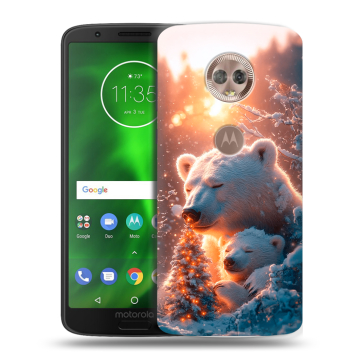 Силиконовый чехол на Motorola Moto G6 с принтом Новый год