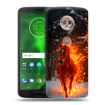 Силиконовый чехол на Motorola Moto G6 с принтом Новый год