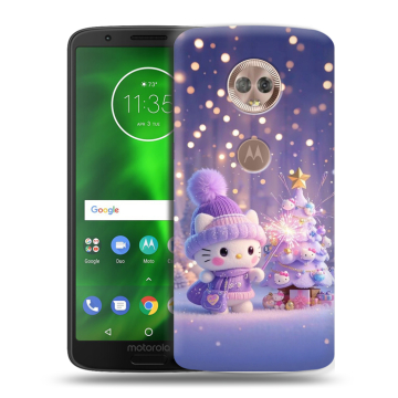 Силиконовый чехол на Motorola Moto G6 с принтом Новый год