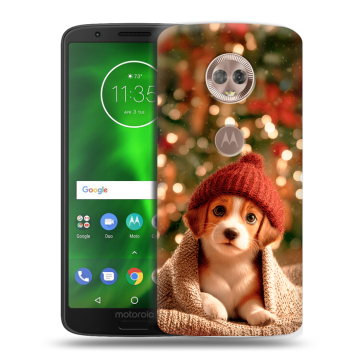 Силиконовый чехол на Motorola Moto G6 с принтом Новый год