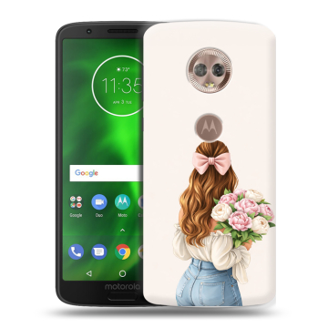 Силиконовый чехол на Motorola Moto G6 с принтом женский
