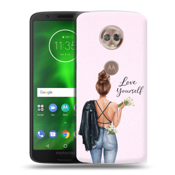 Силиконовый чехол на Motorola Moto G6 с принтом женский
