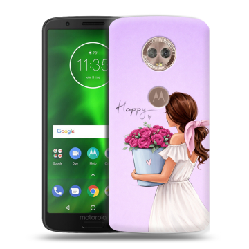 Силиконовый чехол на Motorola Moto G6 с принтом женский