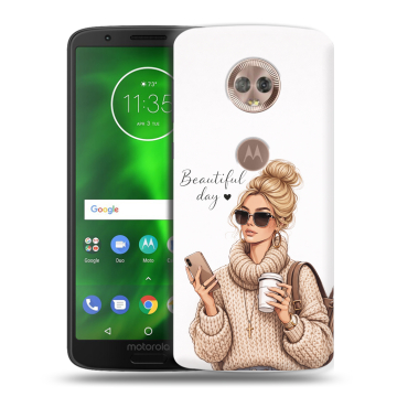 Силиконовый чехол на Motorola Moto G6 с принтом женский