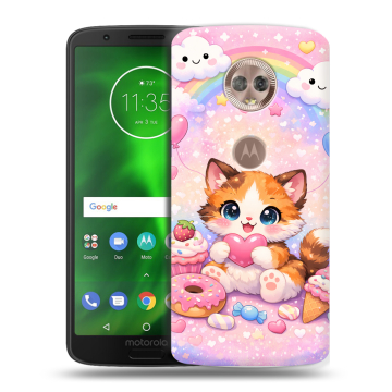 Силиконовый чехол на Motorola Moto G6 с принтом для девочек