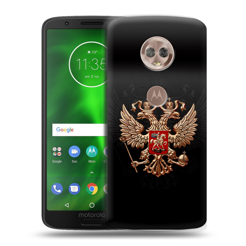 Силиконовый чехол на Motorola Moto G6 с принтом Герб России Силиконовый чехол на Motorola Moto G6 с принтом Герб России