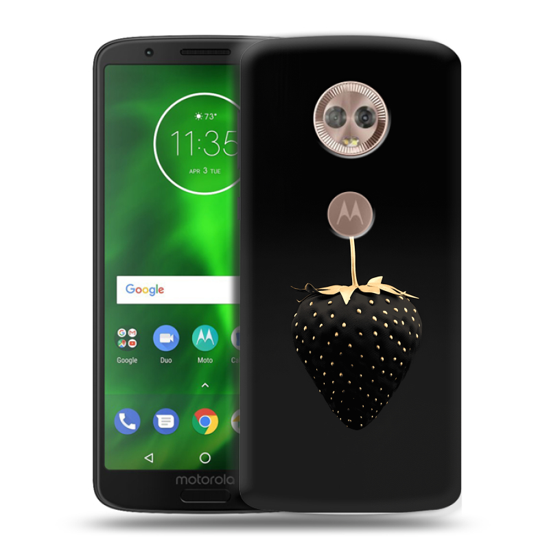 Пластиковый чехол на Motorola Moto G6 с принтом Черная клубника Пластиковый чехол на Motorola Moto G6 с принтом Черная клубника
