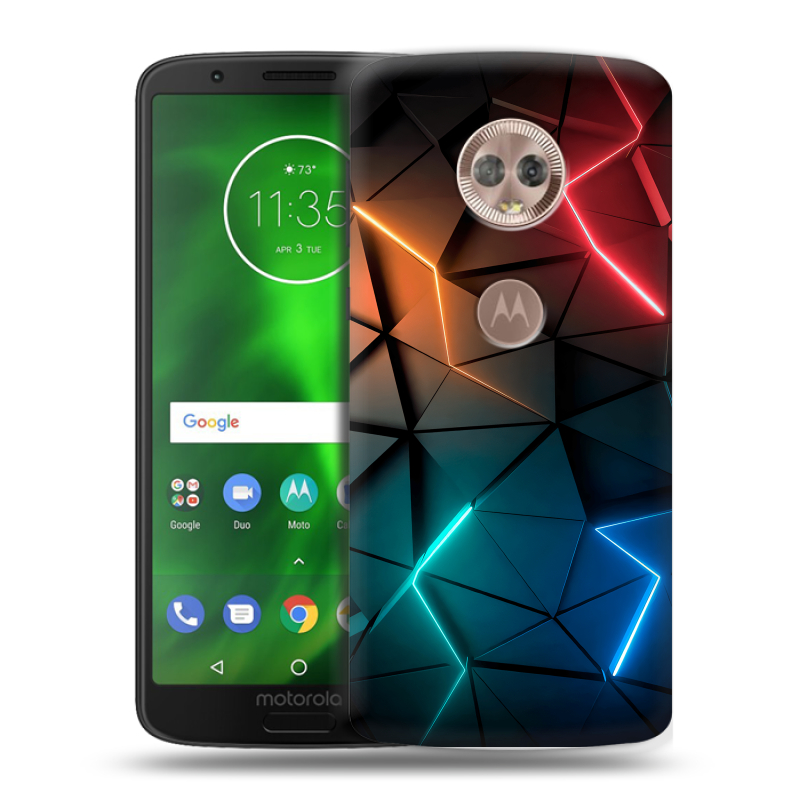 Силиконовый чехол на Motorola Moto G6 с принтом Абстракция неон Силиконовый чехол на Motorola Moto G6 с принтом Абстракция неон