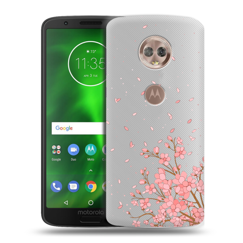 Пластиковый чехол на Motorola Moto G6 с принтом Ветка сакуры Пластиковый чехол на Motorola Moto G6 с принтом Ветка сакуры
