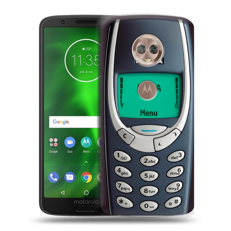 Пластиковый чехол на Motorola Moto G6 с принтом Старый телефон Пластиковый чехол на Motorola Moto G6 с принтом Старый телефон