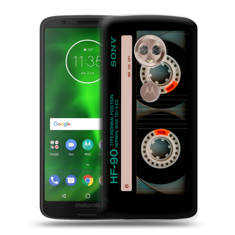 Силиконовый чехол на Motorola Moto G6 с принтом Кассета Силиконовый чехол на Motorola Moto G6 с принтом Кассета
