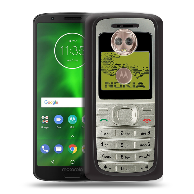 Пластиковый чехол на Motorola Moto G6 с принтом Ретро Нокия Пластиковый чехол на Motorola Moto G6 с принтом Ретро Нокия