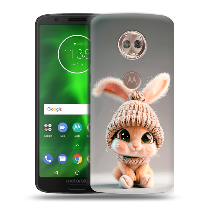 Пластиковый чехол на Motorola Moto G6 с принтом Кролик Пластиковый чехол на Motorola Moto G6 с принтом Кролик