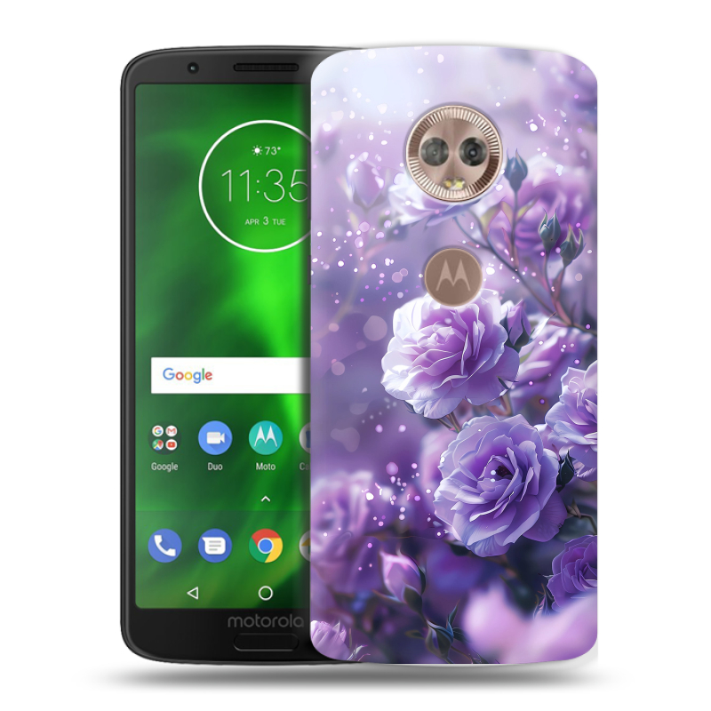 Пластиковый чехол на Motorola Moto G6 с принтом Розы цветы Пластиковый чехол на Motorola Moto G6 с принтом Розы цветы