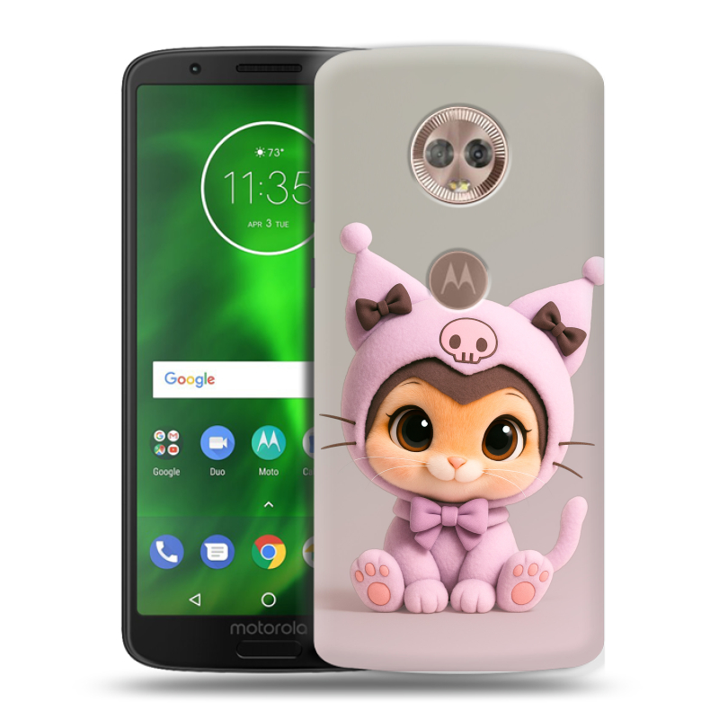 Пластиковый чехол на Motorola Moto G6 с принтом Куроми Kuromi Пластиковый чехол на Motorola Moto G6 с принтом Куроми Kuromi