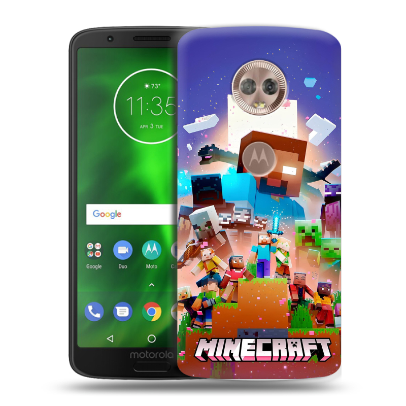 Пластиковый чехол на Motorola Moto G6 с принтом Майнкрафт Minecraft Пластиковый чехол на Motorola Moto G6 с принтом Майнкрафт Minecraft