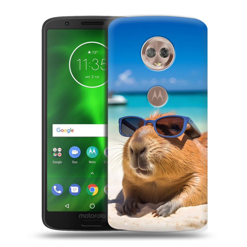 Силиконовый чехол на Motorola Moto G6 с принтом Капибара Силиконовый чехол на Motorola Moto G6 с принтом Капибара
