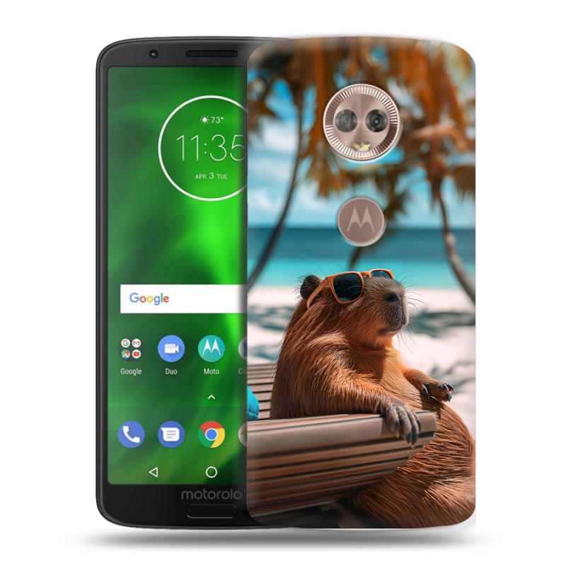 Силиконовый чехол на Motorola Moto G6 с принтом Капибара Силиконовый чехол на Motorola Moto G6 с принтом Капибара