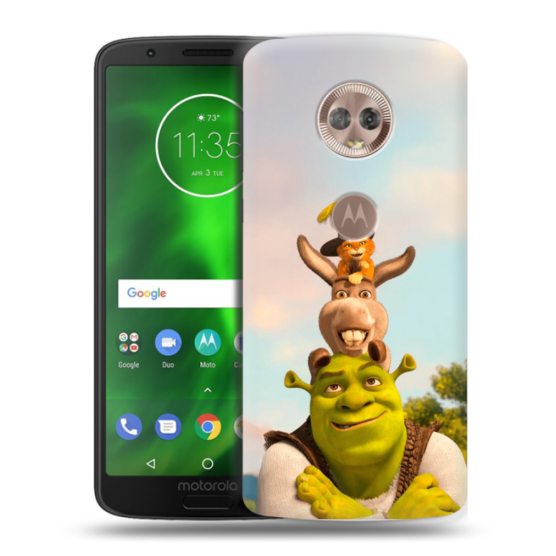 Силиконовый чехол на Motorola Moto G6 с принтом Шрек Shrek Силиконовый чехол на Motorola Moto G6 с принтом Шрек Shrek
