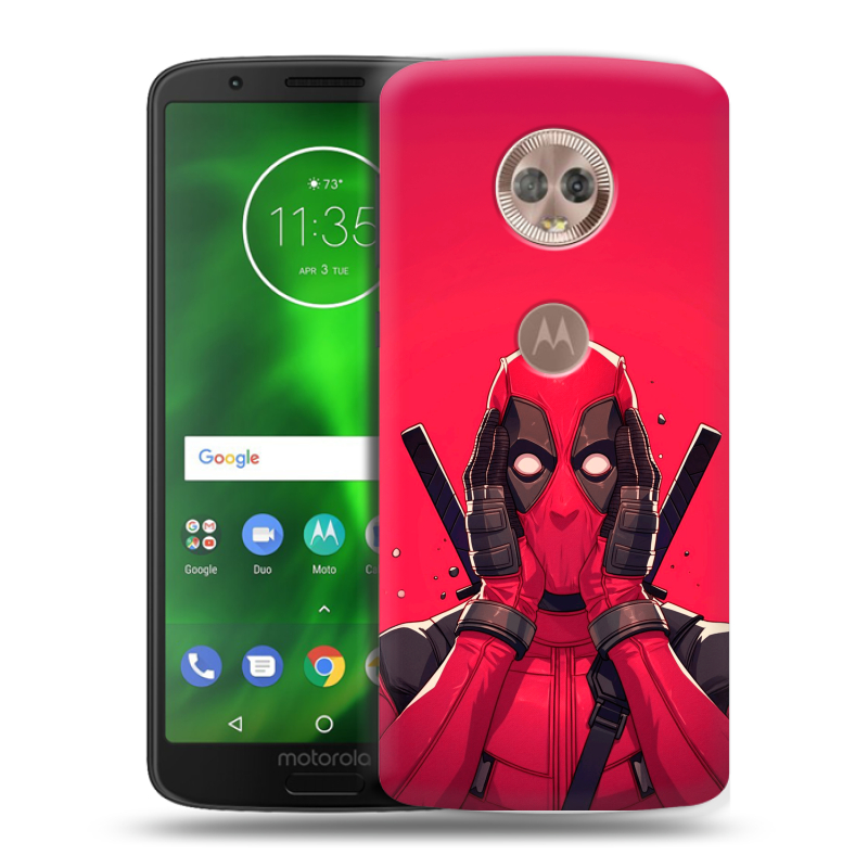 Силиконовый чехол на Motorola Moto G6 с принтом Дедпул Deadpool Силиконовый чехол на Motorola Moto G6 с принтом Дедпул Deadpool