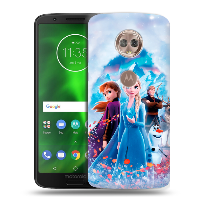 Пластиковый чехол на Motorola Moto G6 с принтом Холодное сердце Frozen Пластиковый чехол на Motorola Moto G6 с принтом Холодное сердце Frozen