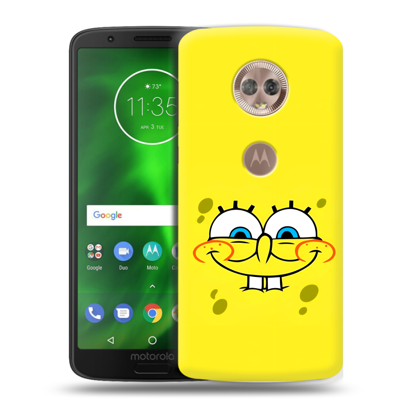 Силиконовый чехол на Motorola Moto G6 с принтом спанчбоб спанч боб Силиконовый чехол на Motorola Moto G6 с принтом спанчбоб спанч боб