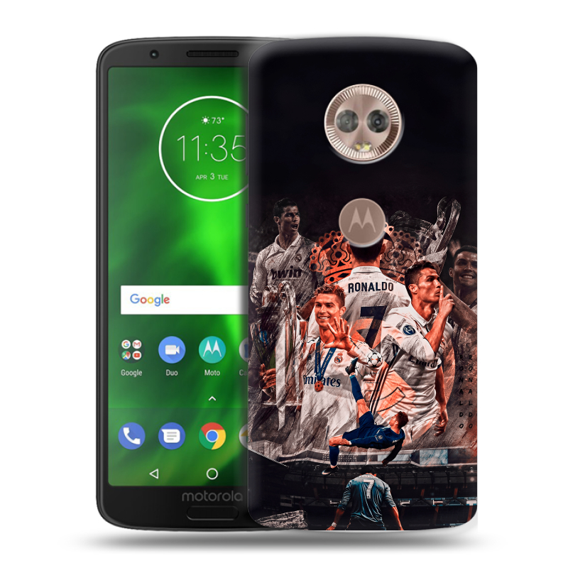 Силиконовый чехол на Motorola Moto G6 с принтом Реал Роналдо Real Ronaldo Силиконовый чехол на Motorola Moto G6 с принтом Реал Роналдо Real Ronaldo