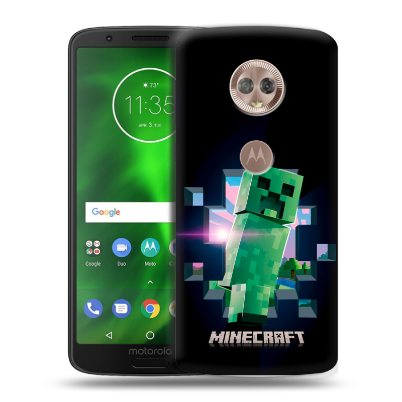 Силиконовый чехол на Motorola Moto G6 с принтом Майнкрафт Minecraft Силиконовый чехол на Motorola Moto G6 с принтом Майнкрафт Minecraft