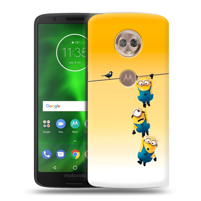 Силиконовый чехол на Motorola Moto G6 с принтом Миньоны Силиконовый чехол на Motorola Moto G6 с принтом Миньоны
