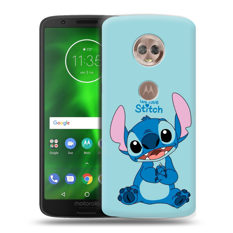 Пластиковый чехол на Motorola Moto G6 с принтом Лило и Стич Пластиковый чехол на Motorola Moto G6 с принтом Лило и Стич
