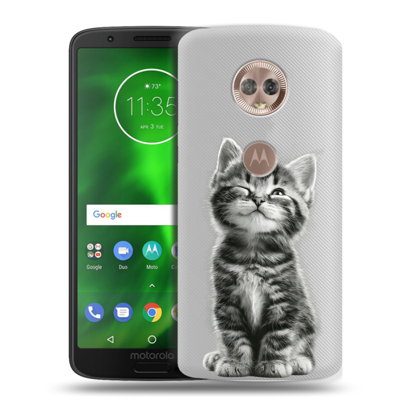 Пластиковый чехол на Motorola Moto G6 с принтом Котенок Пластиковый чехол на Motorola Moto G6 с принтом Котенок