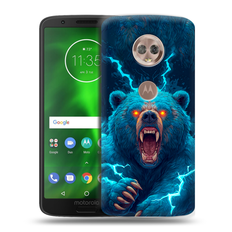 Пластиковый чехол на Motorola Moto G6 с принтом Медведь Пластиковый чехол на Motorola Moto G6 с принтом Медведь
